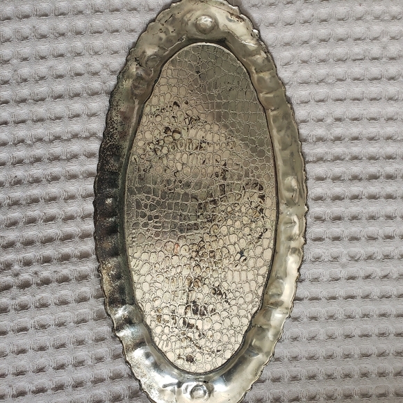 VINTAGE MCM RARE OBLONG MADE IN JAPAN SILVER TRINKET SERVING CANDY DISH - Picture 4 of 9